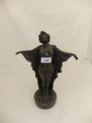 An Art Deco style bronze figure of a lady, inscribed to base "Bczheng",