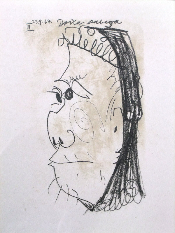 AFTER PABLO PICASSO (1881-1973) "Doña Cabeza - 23.9.64.II", monochrome lithograph, unsigned, 32.