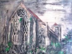 AFTER JOHN PIPER (1903-1992) "Dorchester Abbey", colour print,