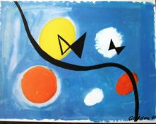 ALEXANDER CALDER (1898-1976) "Three Suns", colour print, unsigned,