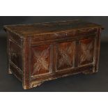 An early 17th Century oak coffer,