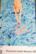 AFTER DAVID HOCKNEY (1937-) "Olympische Spiele München 1972", colour print poster,