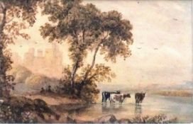 19TH CENTURY ENGLISH SCHOOL - a set of six watercolours each depicting landscapes, unsigned, each 5.