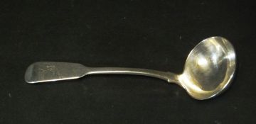 A Victorian silver ladle (by Joseph and Albert Savory, London, 1855), 17.5 cm long, 2.