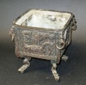 A Chinese bronze square censer,