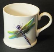 A Sally  Tuffin for Dennis Chinaworks mug with relief work dragonfly,