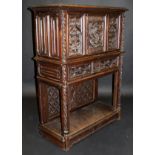 A 19th Century French oak cupboard in the 17th Century Gothic style,