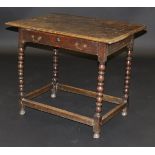 A circa 1700 oak side table,