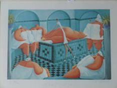 AFTER SARAH JANE SZIKORA (1971-) "The Massage", colour print, limited edition No'd 501/600,