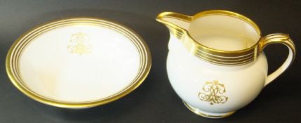 A Coalport and Coalbrookdale (circa 1851-61 period) water jug and bowl,