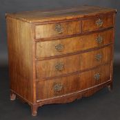 A Regency mahogany bow fronted chest,
