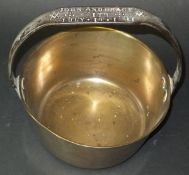 A Victorian brass and iron handled saucepan,