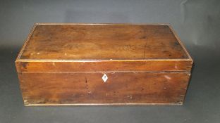 A 19th century yew wood Bible box of plain form, 46.5 cm x 16.