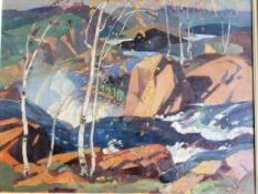 GRAHAM NOBLE NORWELL (1901-1967) "Laurentian autumn landscape", oil on board, signed bottom right,