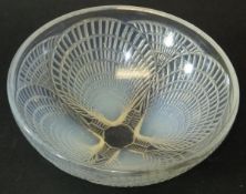 A Lalique glass "coquilles" dish with moulded mark to base "Lalique",