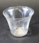 A Lalique glass beaker with poppy decoration, etched to base "R Lalique France N;3407", height 7.