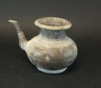 A Chinese copper wine pot on circular foot base, 14.