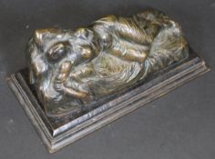 AFTER RAFFAELE MONTI "Reclining figure covered in a thin drape", bronze,