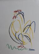 AFTER PABLO PICASSO (1881-1973) " Le gout du bonheur : rooster", chromolithograph, unsigned,