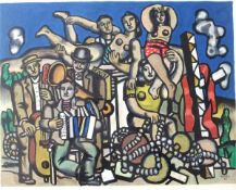 AFTER FERNAND LEGER (1881-1955) "Acrobats and musicians", chromolithograph, limited edition No'd.