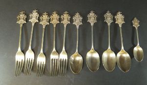 WITHDRAWN A set of George V silver forks and spoons to include four spoons,