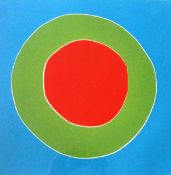 AFTER SIR TERRY FROST (1915-2003) "Orchard Tambourines", blue, green and red, print in colours,