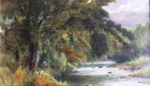 JOHN STEEPLE (1823-1887) "A bright day on a river, Betws-y-Coed", oil on canvas, signed bottom left,