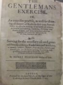 HENRY PEACHAM "The Gentleman's Exercise 1661", published London, printed for Richard Thrale 1661,