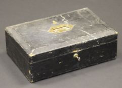 A George V leather covered despatch box by Wickwar & Co. of London, 45.5 cm wide x 35.5 cm deep
