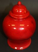 A Royal Doulton flambé pot-pourris vase of baluster form,