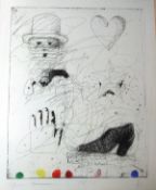 AFTER JIM DINE (1935-) "The Realistic Poet Assassinated" depicting a loveheart, star, shoe and