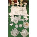 A quantity of various glassware and china to include Venetian clear glass and enamelled ornaments,