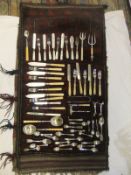 Three bags of assorted plated cutlery, to include bread fork, pusher, sardine servers, etc,