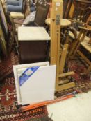 Two artist's easels,