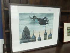 AFTER MYCHAEL BARRATT "Lovers over London", artists proof print, signed and titled in pencil,