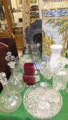 A collection of various glassware to include 19th Century facet cut glass water jug,