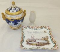 A Coalport pot pourri and cover wit cobalt blue and gilt decoration,