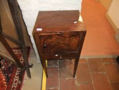 A 19th Century mahogany night table with single drawer over single door,