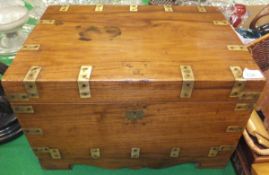 An Indian brass bound teak trunk,