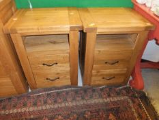 A modern oak bank of seven drawers,
