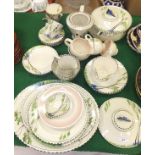 A collection of Burleighware Art Deco tea and dinner wares decorated with tall trees and