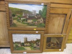 WH MORRIS "Kewstone Village Somerset", oil on canvas, signed and dated bottom centre 1950,