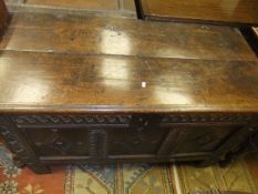 An 18th Century oak coffer,