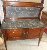 An Edwardian mahogany framed wash stand with marble top and back CONDITION REPORTS overall length