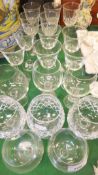 Twenty-one various drinking glasses