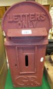 A painted cast iron letter box inscribed "Letters Only - GR" CONDITION REPORTS Approx 21 cm wide,