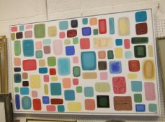 21ST CENTURY ENGLISH SCHOOL "Abstract squares", oil on canvas,