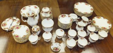 A collection of Royal Albert "Old Country Roses" pattern dinner and tea wares to include nine