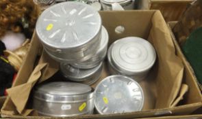 A box containing a selection of various early to mid 20th Century reel films of South America,