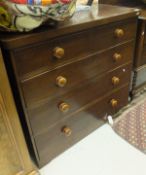 A Victorian mahogany chest of two short above three long drawers